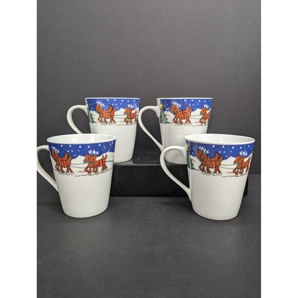 Royal Heritage Collection Christmas Time Coffee Hot Chocolate Mugs Set of 4 - Picture 7 of 7